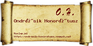 Ondrásik Honorátusz névjegykártya